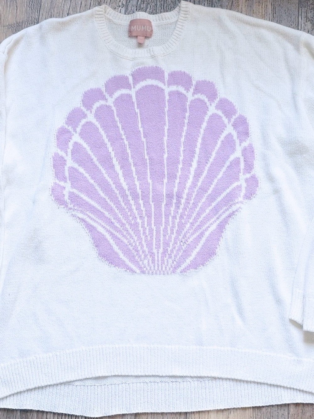 Show Me Your MuMu White Sweatshirt with Violet Shell Graphic